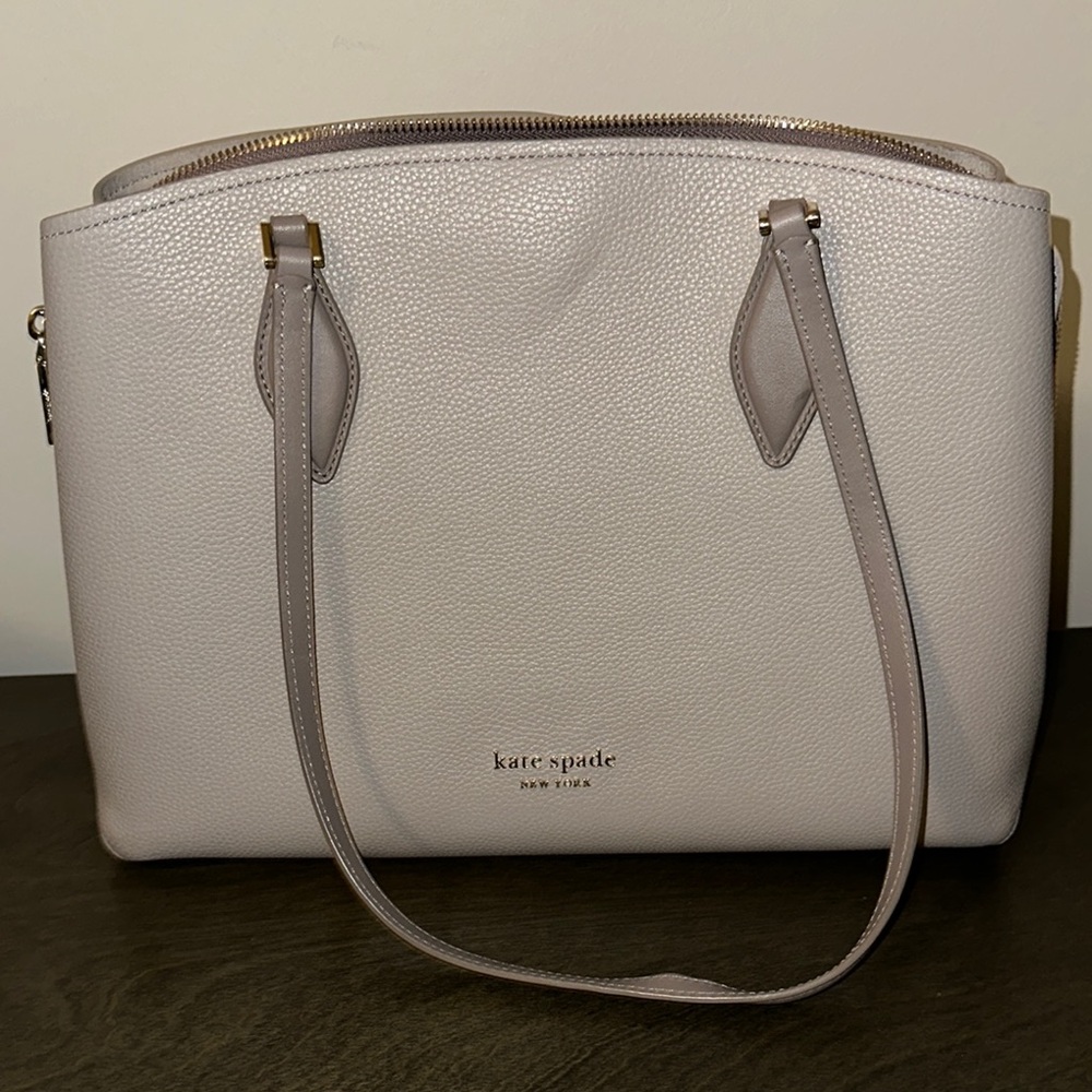 Kate Spade Gray Leather Tote Bag